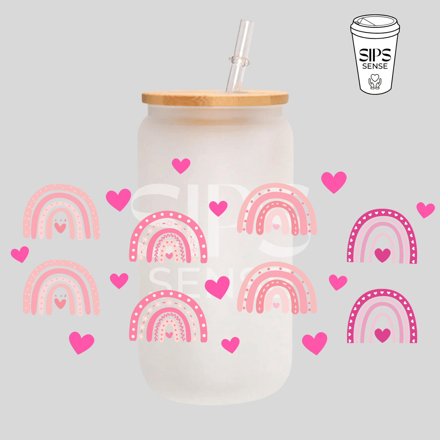 Pink Rainbows UV DTF Wrap