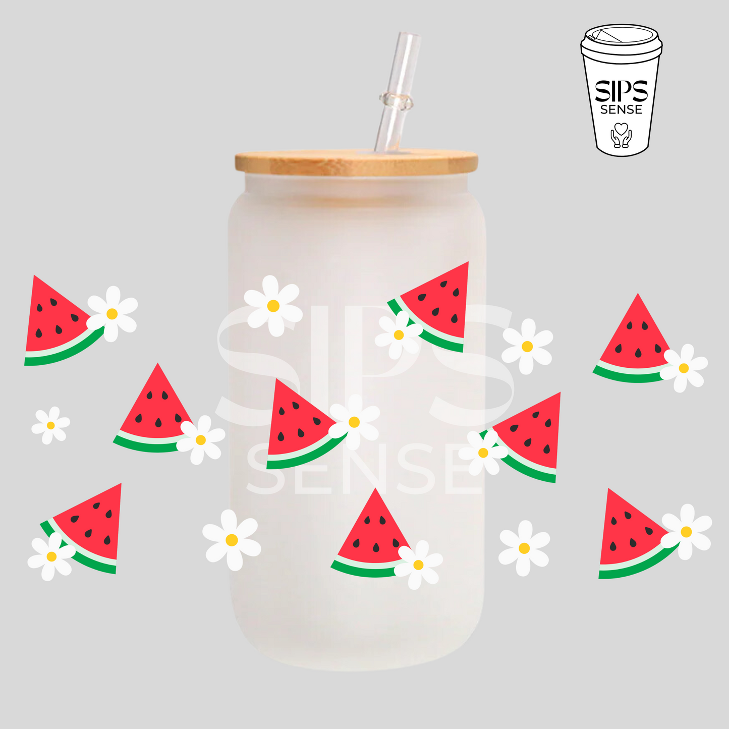 Watermelon Daisies UV DTF Wrap