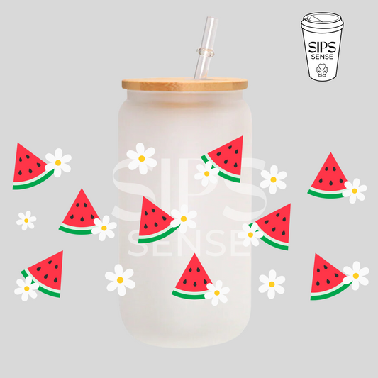 Watermelon Daisies UV DTF Wrap