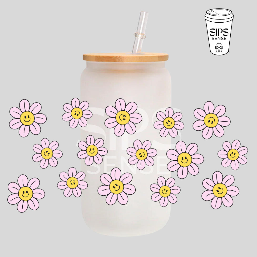 Smiley Flowers UV DTF Wrap