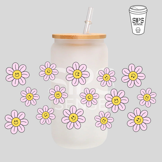 Smiley Flowers UV DTF Wrap