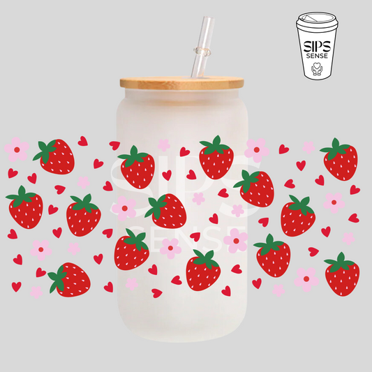 Strawberries UV DTF Wrap