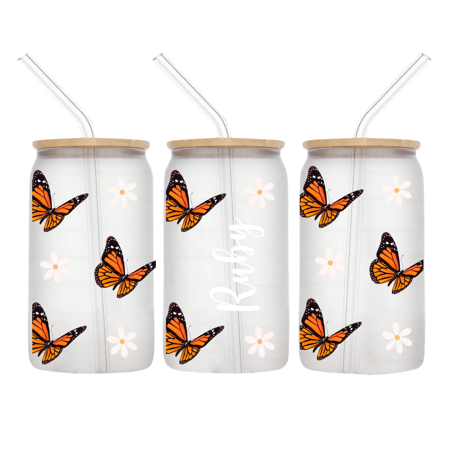Monarch Butterflies Personalised Libbey