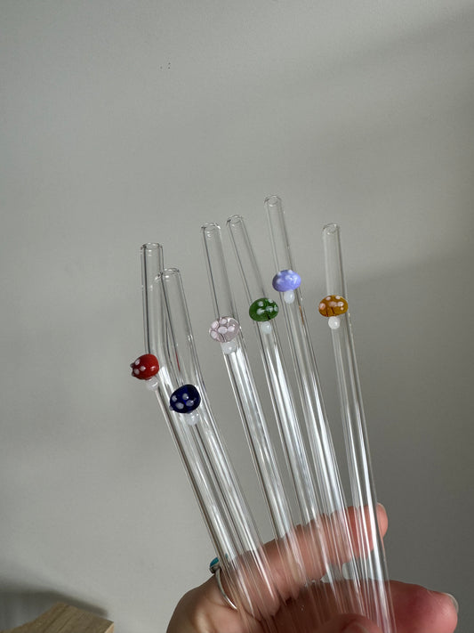 Mushroom Glass Straws