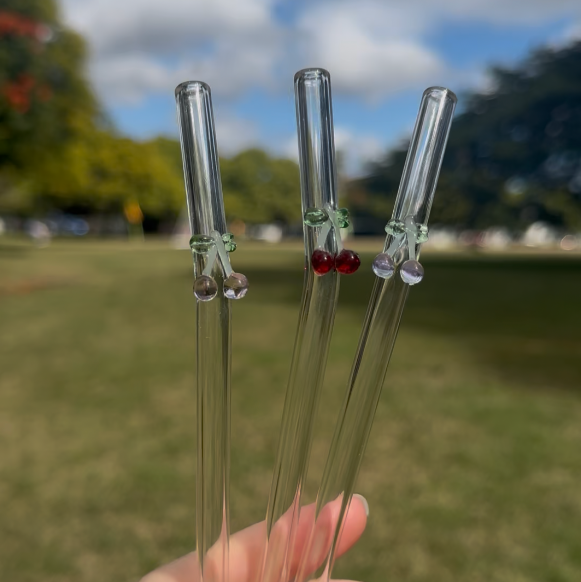 Cherry Glass Straws