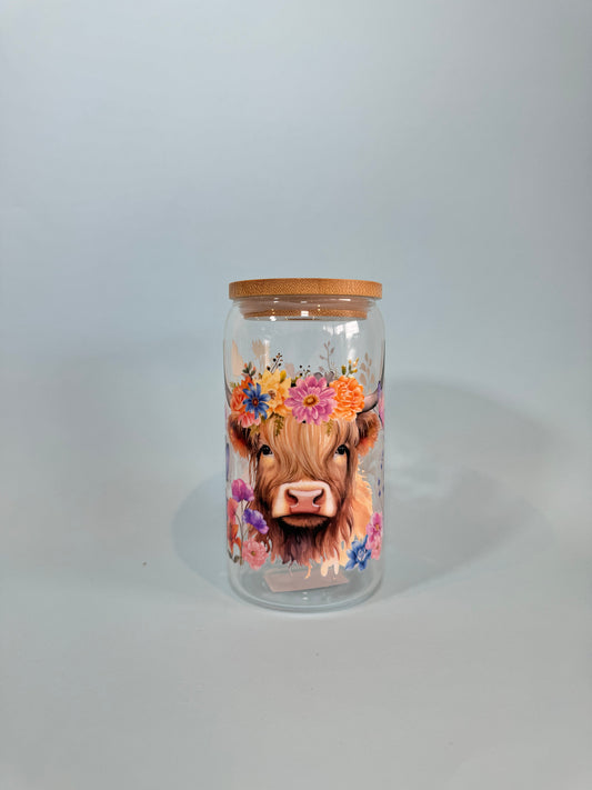 Floral Highland Cow