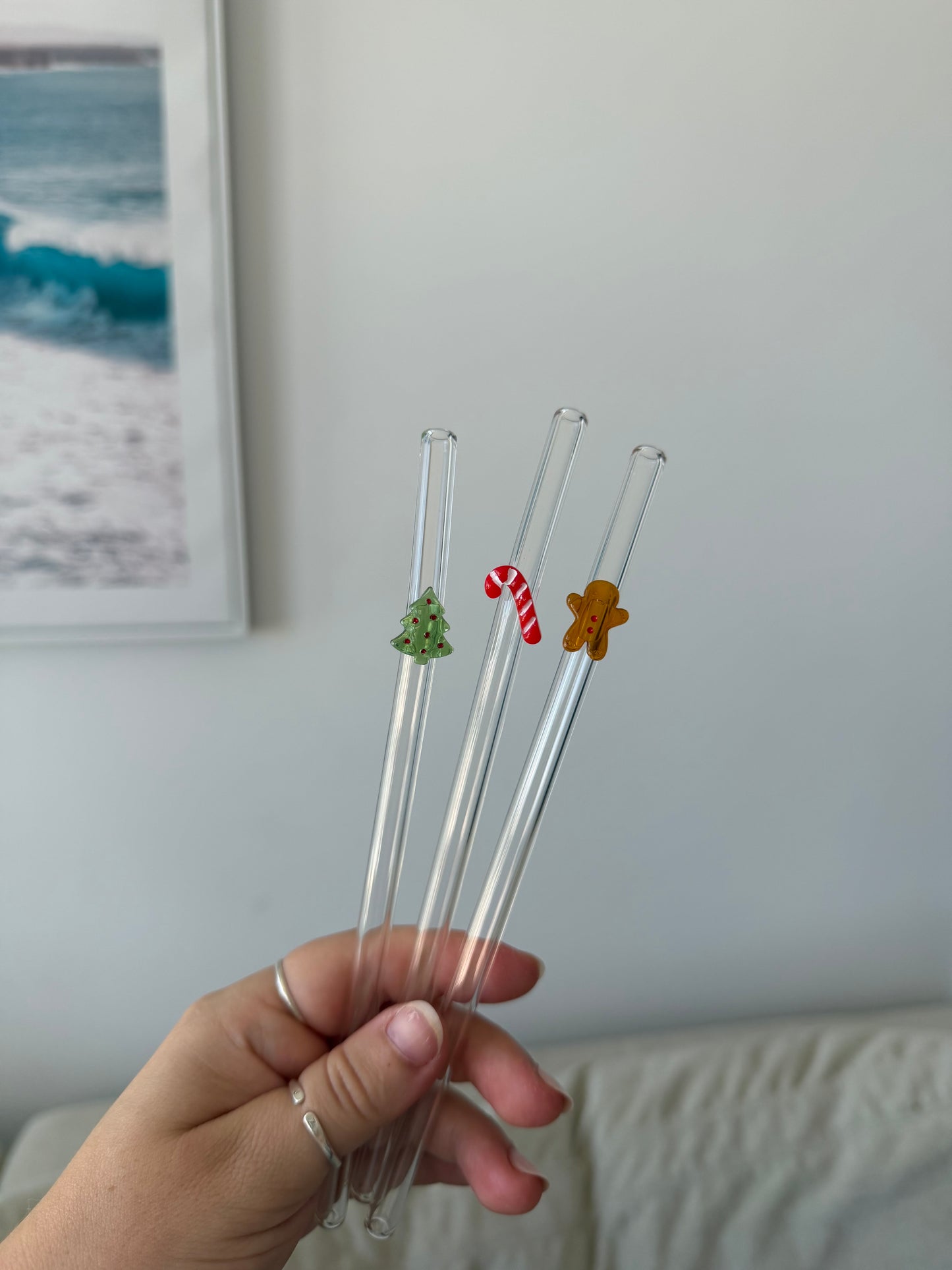 Christmas Glass Straws