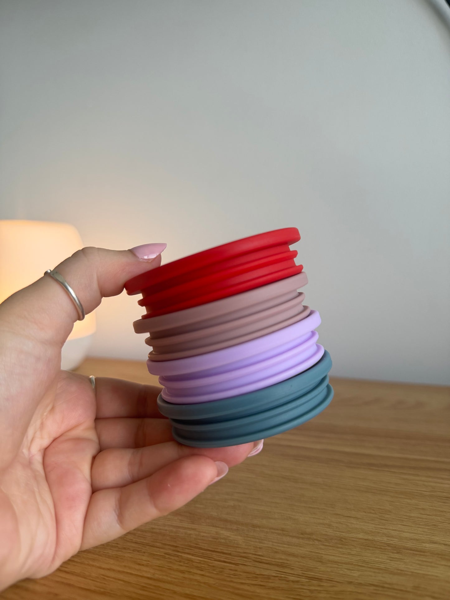 Coloured Lid & Charm Glass Straw Combo