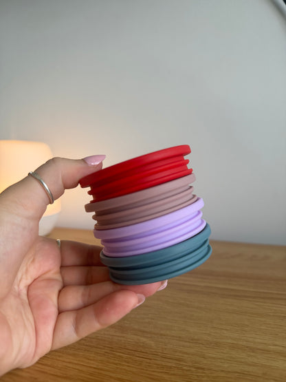 Coloured Lid & Charm Glass Straw Combo